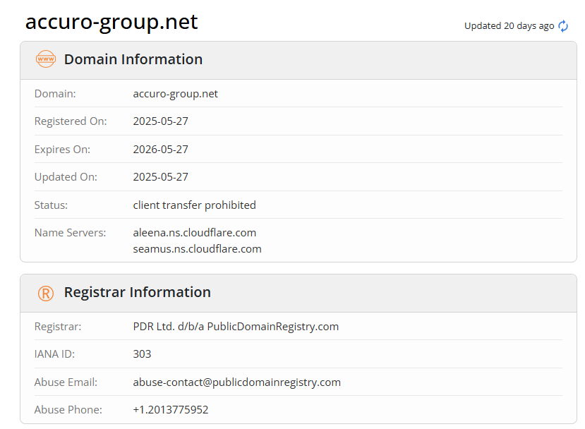 WHOIS information for the accuro-group.net domain
