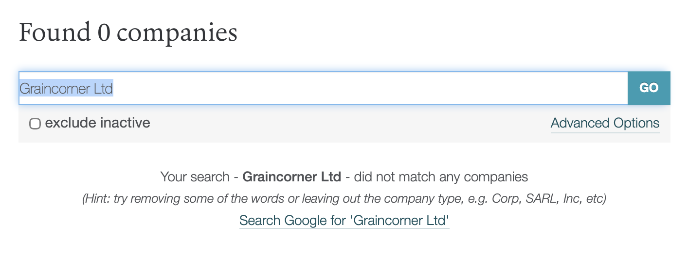 The project has no valid legal registration.