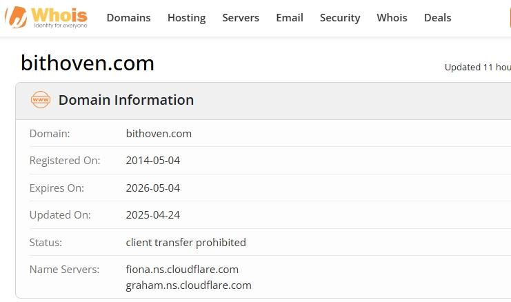 According to WHOIS data, the domain was registered on May 4, 2014