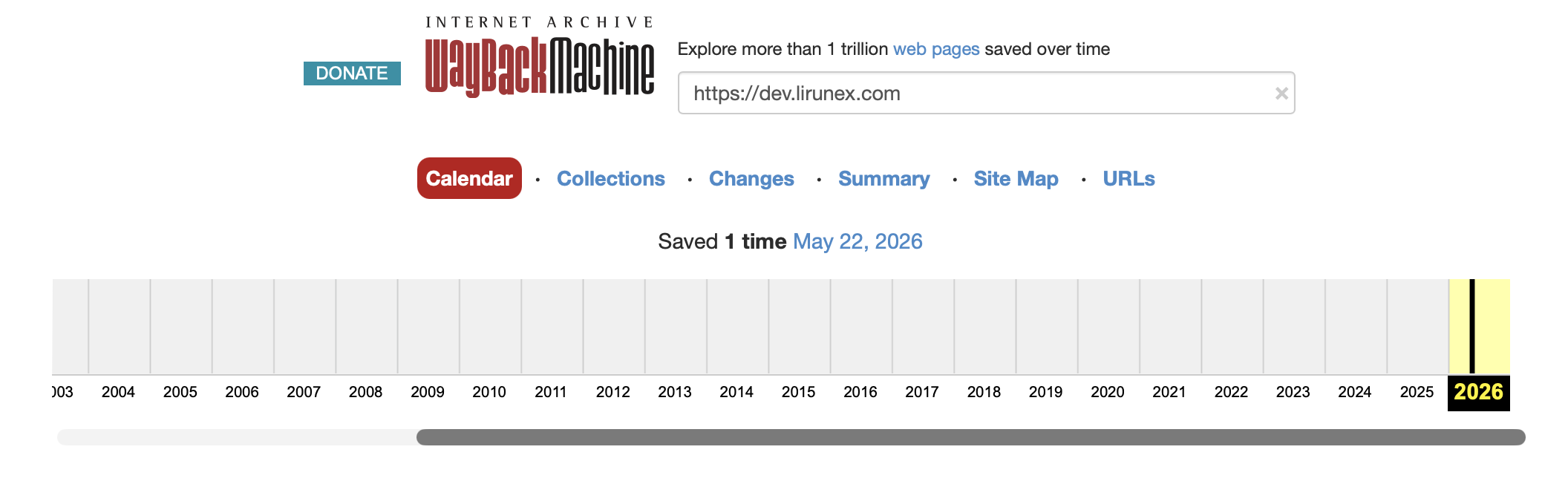 Historical records from the WebArchive indicate the domain has been operational since 2026.